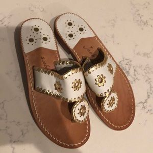 Jack Rogers white sandals